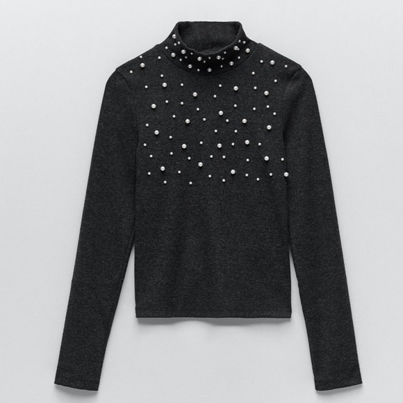 ZARA - BNWT Soft Feel Pearl Sweatshirt - Picture 4 of 6